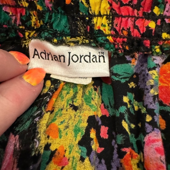 Adrian Jordan Vintage Floral Colorful Wide Leg Pants - Picture 9 of 13